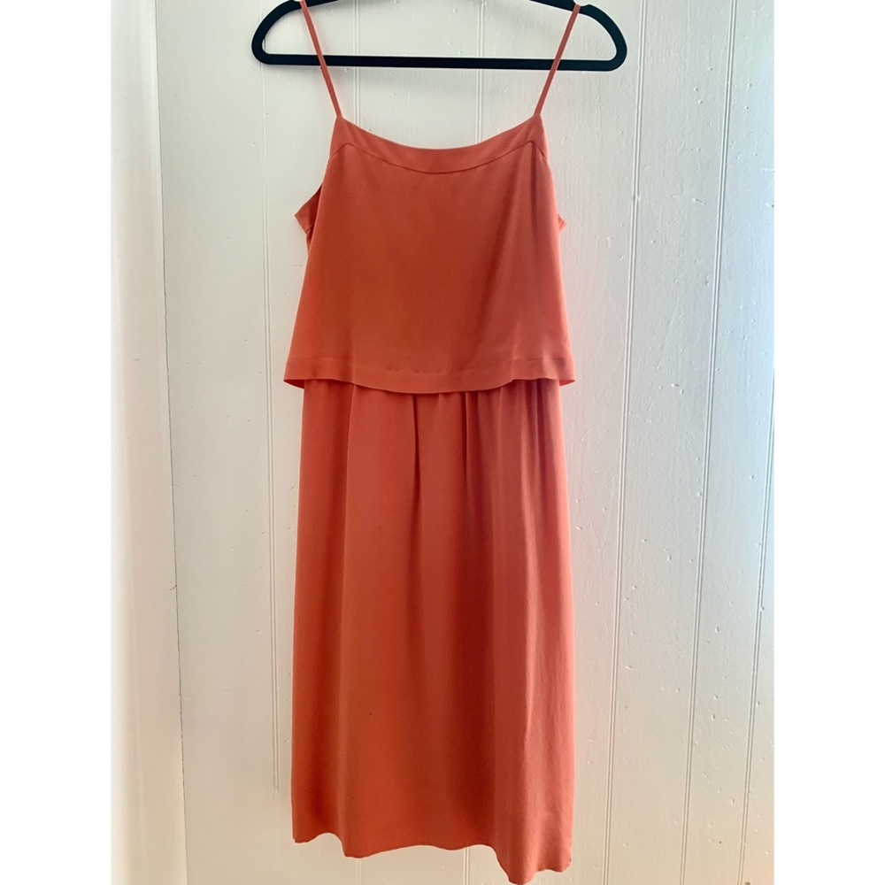 Madewell Silk Overlay Cami Dress - coral/orange